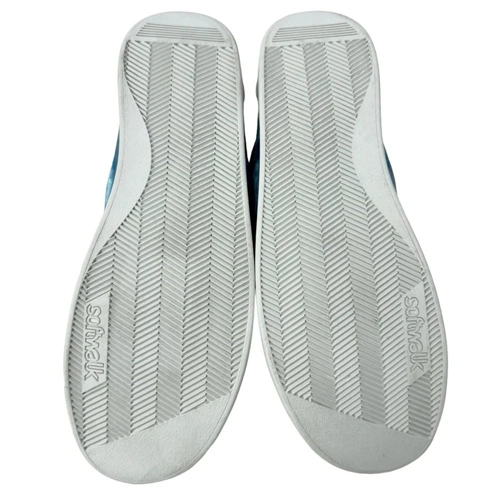 NWOT SoftWalk Maya Snakeskin Print Waterproof Slip-On Sneaker in Blue Waves 8.5 - Picture 12 of 16